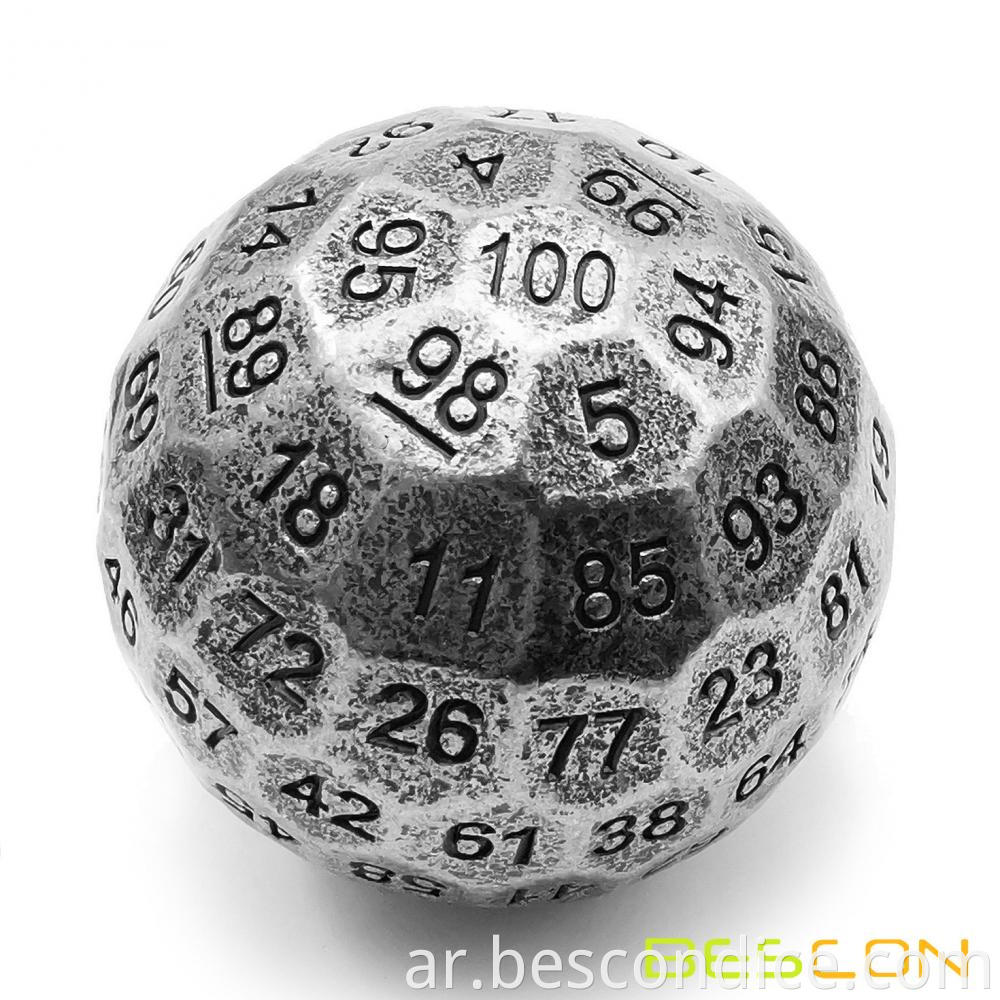 Brass D100 Dice Metal Single 100 Sided Polyhedral Dice 3